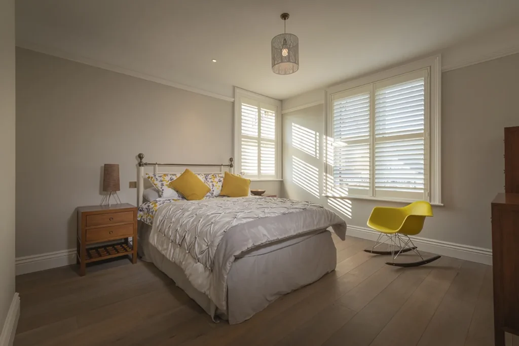 full height bedroom shutter wooden southampton installed by the great shutter co